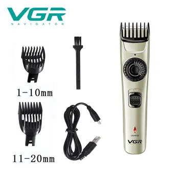 VGR V031 Elektriniai Plaukų Clipper Plaukų Skustuvas USB Įkrovimo Vandeniui Barzda Žoliapjovės Skustuvas Plaukų Žirklės Reguliuojamu limito šukos
