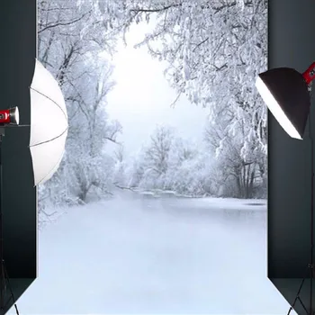 Kalėdų Fotografijos Backdrops Žiemos Sniego, Miško Medžių Photoshooting Fone Fotostudija Už Kalėdos Namų Sienų Dekoras