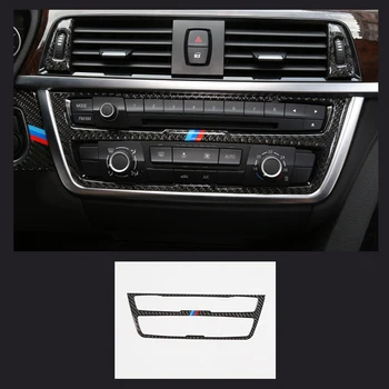 Anglies Pluošto Automobilių Stiliaus Interjero Juostelės Oro Kondicionavimo sistema, CD Skydelio Dangtelį Apdaila Reikmenys BMW 3 4 Serijos 3GT F30 F31 F32 F34