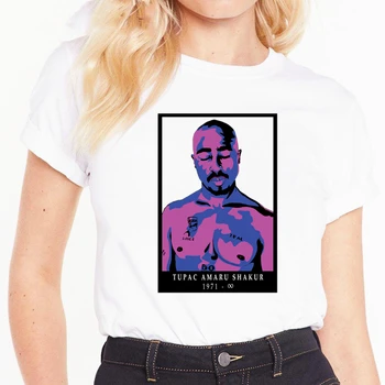 Tupac 2pac Hip-Hop moteriški Marškinėliai Vasaros trumpomis Rankovėmis Spausdinti Kramtomoji Juokinga Marškinėlius Viršūnes Moterys T-shirt Streetwear Moteris