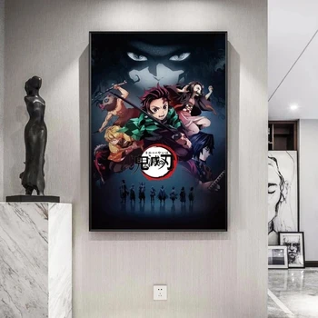 Namų Dekoro Japonų Anime Demon Slayer Kimetsu nr. Yaiba Kamado Tanjirou Kamado Nezuko Drobės Plakatai, Sienų Kabo paveikslai