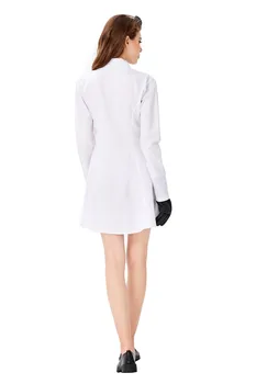 Helovyno Cosplay Suknelės Pamišęs Mokslininkas baltus Apsiaustus Slaugytojo Vaidmuo-žaisti Suaugusiųjų Helovinas Kostiumas Balta Suknelė ir Pirštinės
