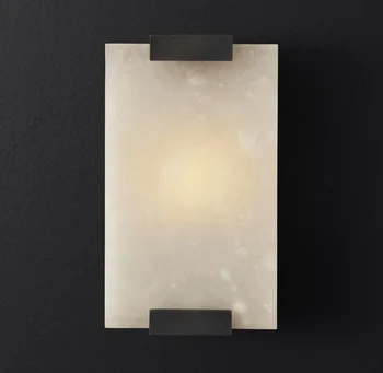 Modernus, Stačiakampio Marmuro LED Sienos lempos kambarį Miegamojo Sienos Sconce Golden Black Metalo 90-260V Minimalistinio Namo Sienų Apdaila