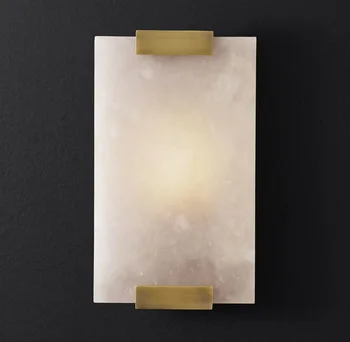 Modernus, Stačiakampio Marmuro LED Sienos lempos kambarį Miegamojo Sienos Sconce Golden Black Metalo 90-260V Minimalistinio Namo Sienų Apdaila