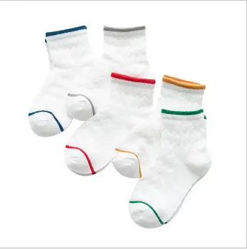 Tukla Babe 5 Poros 0-12 Metų Pavasarį kūdikių kojinės spalvų atitikimo vaikų kojinės medvilnės tinklelio kojinės