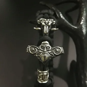 Viking Odin Amuletas Apyrankes Vyrams Thor Mjolnir Plaktukas Paracord Apyrankę Runos Pakabukas Valknut Talismanas Bangle Apyrankės