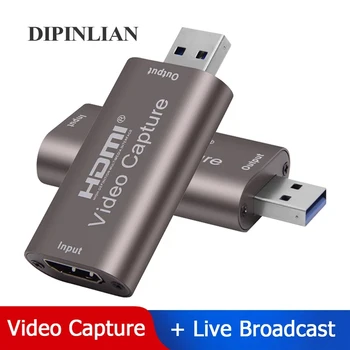 USB3.0 4K 60fps HDMI Video Capture Card 1080P HDMI USB Žaidimas Įrašymo Langelį PS4 Žaidimas DVD Vaizdo Įrašo Transliacija