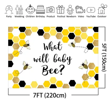 Mocsicka Bičių Korio Lyčių Atskleisti Fone, Kas Bus Baby Bee Baby Shower Dekoracijos Fotografijos Fone Reklama
