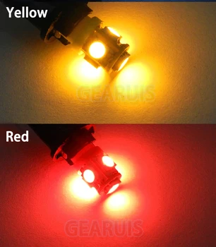 10vnt 6 v AC E10 Įsukite lemputę, Įspėjamojo signalo lemputė 5 SMD 5050 LED 5smd 5led Prietaisai Vaiskiai balta Raudona Mėlyna Geltona Žalia 6.3 V