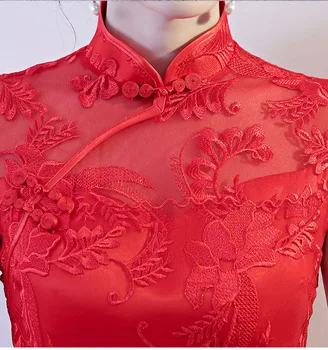 Vintage Stiliaus Kinijos Cheongsam Vestuvių Suknelė Retro Taurę Drabužių Ilga Suknelė Santuokos Qipao Šalies Vakarinę Suknelę Vestidos Drabužiai