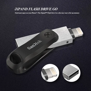 SanDisk iXPAND OTG USB 3.0 Flash Drive, 128GB Lightning 