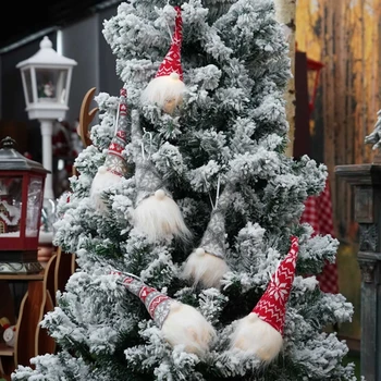 4pcs Kalėdų švedijos Gnome su LED Apšvietimo Papuošalus Kabinti Kalėdų Medžio Apdaila