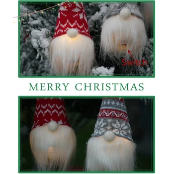 4pcs Kalėdų švedijos Gnome su LED Apšvietimo Papuošalus Kabinti Kalėdų Medžio Apdaila