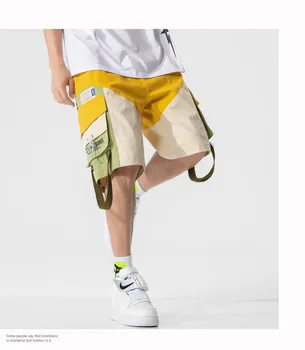 Krovinių Šortai Vyrams Jogger Streetwear Šortai vyriški Laisvi Naujas Stilius Multi-Kišenės, Diržo Tiesiai Bermudai Šortai Hombre