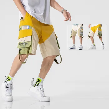 Krovinių Šortai Vyrams Jogger Streetwear Šortai vyriški Laisvi Naujas Stilius Multi-Kišenės, Diržo Tiesiai Bermudai Šortai Hombre