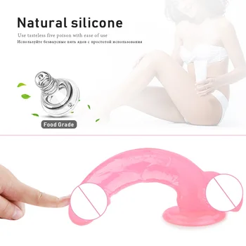 Silikono Želė Lankstus Dildo Dirbtinis Penis Penis Kristalų siurbtukas Realus didelis dildo Moterų sekso žaislas Suaugusiųjų Intymių produktas
