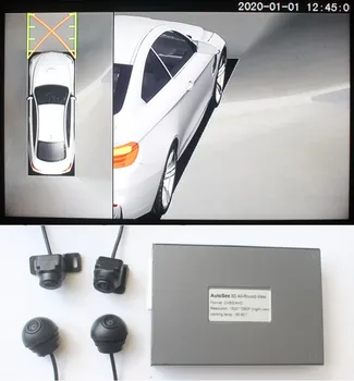 HD 3D 360 laipsnių Automobilis, paukštis, akis erdvinis vaizdas 4 būdas kameros vairuotojo vaizdo įrašymo DVR 1080P, Android ekranas jutiklinis ekranas