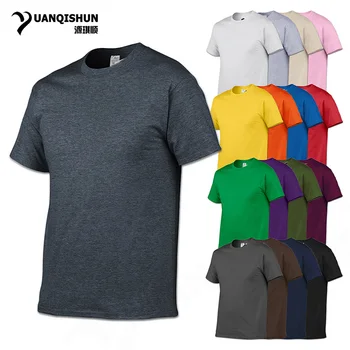 YUANQISHUN Mados Prekės ženklo vientisos Spalvos marškinėliai Aukštos kokybės vyriški Medvilnės Marškinėlius 17 Spalvos Unisex Atsitiktinis trumpomis rankovėmis Viršūnes Tees