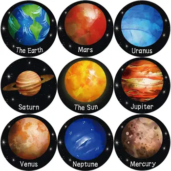 100vnt Saulės Sistemos Planeta Popieriniai Lipdukai Kosmoso Gimtadienio Dekoro Sandarinimo Lipdukas Vaikams Astronomija 