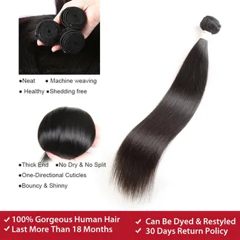 Tiesiai Ryšulių 28 30 Colių Ryšulių Brazilijos Mergelių Plaukų Pratęsimo 3 4 Pluoštas Plėtiniai Žmogaus Plaukų Pynimas Žmogaus Plaukų Ryšuliai