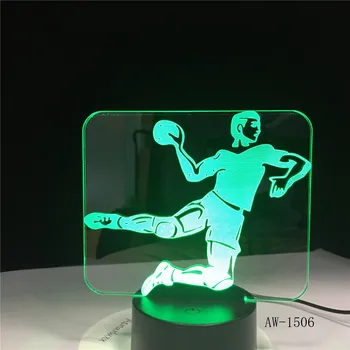 Rankinio Žaidėjas Pav 3D LED Nakties Šviesos USB Vaikams, Vaikams, Dovanų Baby naktinė lempa Sporto Stalo lempos Naktiniai Dropshipping AW-1506