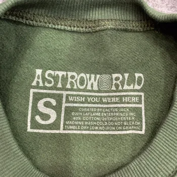 Scott Travis AstroWorld Lokys Megztiniai Vyrams, Moterims Linkiu Jums Buvo Čia Armijos Žalioji Palaidinės Crewneck Hoodies Vyrai
