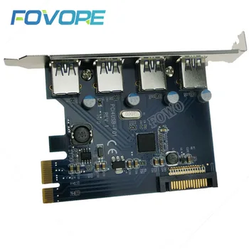 Chip Freska FL1100 4 Prievadų USB 3 Kortelių PCI-e Valdiklio Išplėtimo Adapteris USB 3.0 Adapteris, skirtas Staliniams su SATA Maitinimo