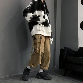 2020 Harajuku stilius laiškai spausdinami siuvinėjimo kišenės šiltu vilnos hoodies Rudens žiemos gobtuvu puloveriai, Susagstomi megztiniai moterims topai