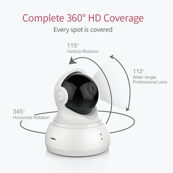 YI Dome Kamera, Belaidė IP Saugumo 1080p HD Kambarinė Pan/Tilt/Zoom Stebėjimo Sistema su Naktinio Matymo YI Debesis Judesio Sekimo
