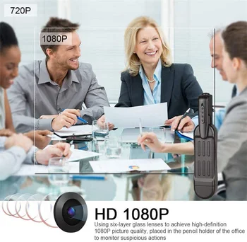 HD 1080P Pen Mini Kamera, Nešiojamas Mažas Garso, Vaizdo magnetofoną, w/Mic Mini Kamera Rašiklis Namuose Susitikimą Įkrovimo Įrašant