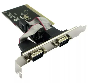 PCI 2 Uostų RS232 Plėsti Kortelės COM Dual 9 Nuoseklųjį Prievadą Konverteris Adapteris, skirtas 