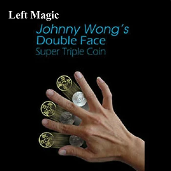 Dvigubo Veido Super Triple Monetos (Pusę Dolerio, arba Morgan Doleris Versija) Johnny Wong Magijos Triukų, Iliuzijų Close up Magic Rekvizitai