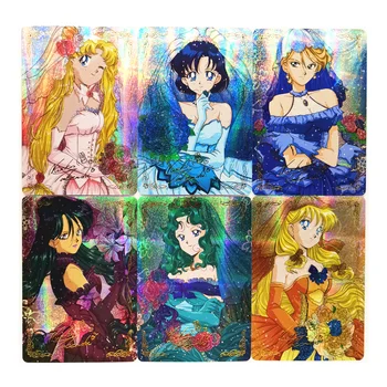 9pcs/set Sailor Moon Vesti Vestuvių DressToys Pomėgiai, Hobis Kolekcionuojamų Žaidimas Kolekcija Anime Korteles