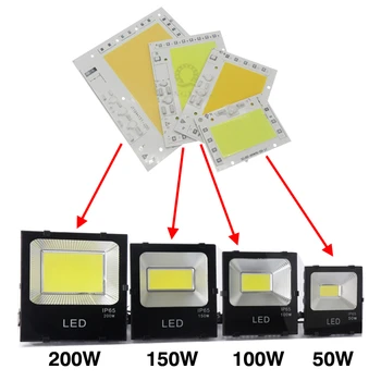 2vnt/Daug LED, COB (Chip 50W 100W 150W 200W LED Lempos AC 220V nereikia Vairuotojo Smar IC Už Prožektorius Prožektorius 