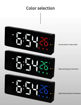LED Veidrodis, Žadintuvas, Skaitmeninis Atidėti Stalo Laikrodis Pabusti Šviesos Elektroninių Didelių Laiko Temperatūros daviklis Namų Puošybai Laikrodis
