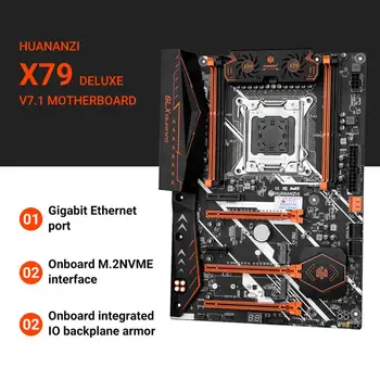 HUANANZHI X79 DELUXE V7.1 Plokštę LGA2011 USB3 ATX.0 SATA3 PCI-E NVME WIFI M. 2 Parama ECC Atminties Keturių Kanalų DDR3