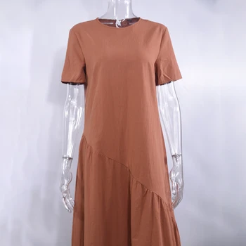 Moterų marškinėliai Suknelė Vasaros Ruched Ilgos Suknelės Ponios Elegantiškas Palaidi Tinka Midi Drabužių 2020 Mados laisvi Žmonės Suknelės Moterims