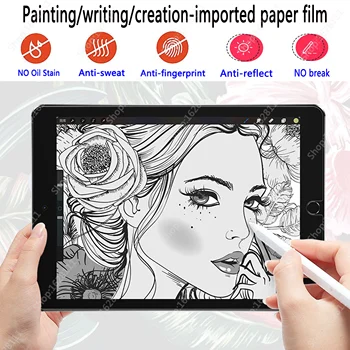 2 Vnt Popieriaus Kaip Screen Protector, Matinė Plėvelė PET Tapybos Rašyti Apple iPad 9.7 Oro 4 3 2 10.5 10.9 Pro 11 10.2 7 8 Gen