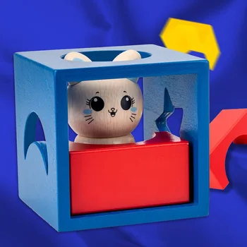Montessori Medinės Dėlionės Dėžutėje Kūrybos Katytė Nuotykius Surinkimas Statyba Blokai, Mediniai Žaislai Vaikams ankstyvame mokymo Žaislą Dovanų