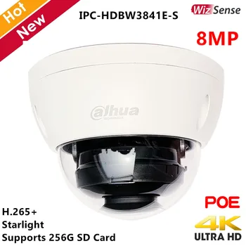 Dahua IPC-HDBW3841E-S Starlight 8MP Dome WizSense Poe IP Camera 2,8 mm Fiksuoto židinio WDR SMD Plius Parama 256G SD Kortelę Vandeniui