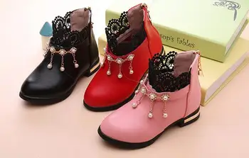 Nauji batai atvyko Rudens mados mergaičių batai vaikams butas batai zip raudona juoda rausva PU kulkšnies vaikas batų dydį, 26-37