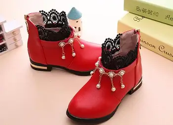 Nauji batai atvyko Rudens mados mergaičių batai vaikams butas batai zip raudona juoda rausva PU kulkšnies vaikas batų dydį, 26-37