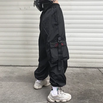 Laisvalaikio stiliaus ulzzang moteriški Drabužiai laisvi Harajuku stilius Kulkšnies ilgio kelnės unisex kišenės krovinių kelnės atsitiktinis hip-hop naujas