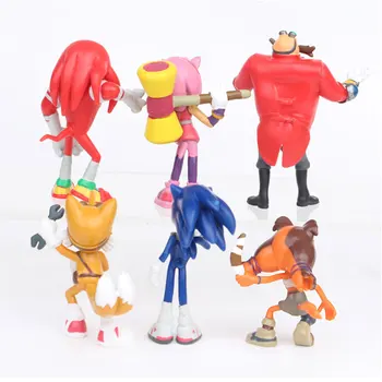 6pcs/set Sonic The Hedgehog PVC figūrėlių, Žaislai Vaikams, Vaikų Žaidimo Modelis