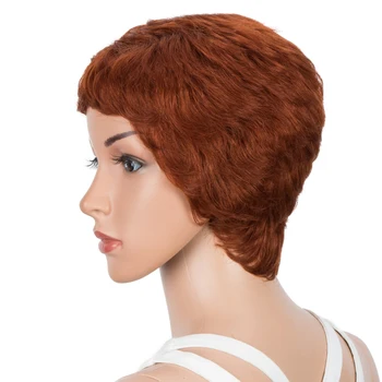 Trumpas Pixie Sumažinti Žmogaus Plaukų Perukai Už Juodaodžių Moterų Brazilijos Žmogaus Plaukai Remy Pigūs Mašina Pagaminti Perukai Didmeninė Nemokamas Pristatymas Vilioti