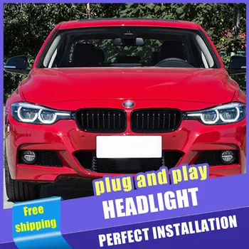 2VNT Automobilių Stiliaus LED žibintai BMW 3 Series F30 12-16 už F30 žibintas LED DRL Dvigubo Objektyvo Šviesos H7 HID Xenon bi-xenon 