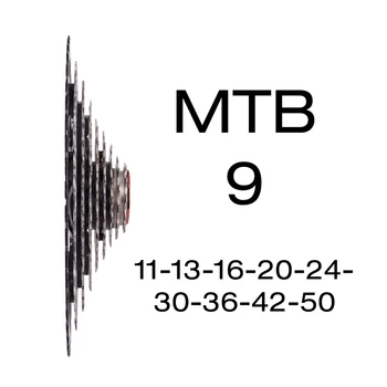 ZTTO MTB 9 Greičio 50t Kasetės Kalnų Dviračių Kasetės 9v 11-50T Pločio Santykis Dviračių 9S Laisva Suderinama su M430 M4000 M590