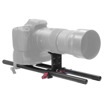 BGNING 15mm Geležinkelių Lazdele Palaikymo Sistema su DSLR Kalno Pagrindo plokštė, skirta Objektyvo Adapteris Atlikite Dėmesio 5D3 5D2 SLR Fotoaparato Priedai
