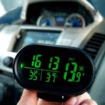 Elektroninius Automobilio Termometras 3 in 1 Multi-funkcija Auto Skaitmeninis Automobilinis Termometras Automobilių Laikrodis LED Laikrodis Voltmeter Įtampos Teste