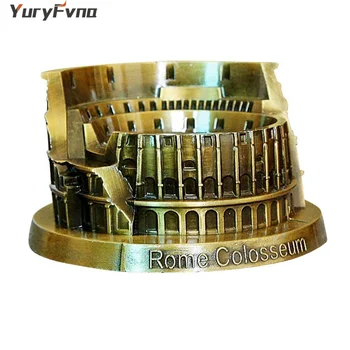 YuryFvna Metalo Architektūros Miniatiūrinės Figūrėlės Romos Koliziejus Statula Orientyras Pastatas Retro Namų Puošybai Statulėlės
